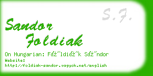 sandor foldiak business card